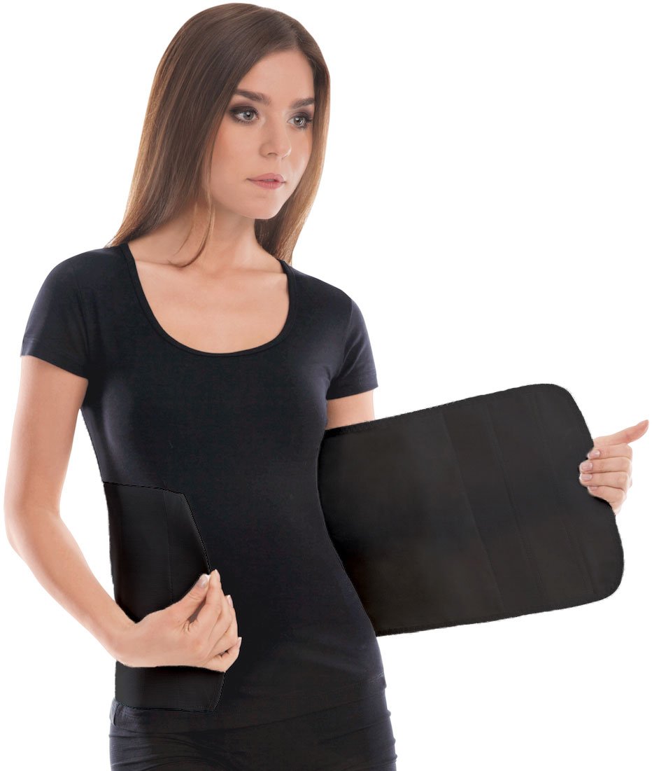 TOROS-GROUP Abdominal 24 cm Binder With Cotton Liner - Post Delivery Maternity Belt XXX-Large Black