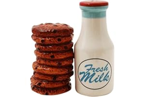 Pacific Giftware Milk and Cookies Lover Ceramic Magnetic Salt and Pepper Shakers