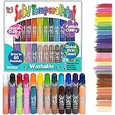 Kwik Stix Solid Tempera Paint Sticks, 24 Colors, Washable Paint Sticks for Kids, Non-Toxic, Quick Drying, Allergen Free, Includes Pastel, Jewel, Skin Tones Plus Black & White Colors, Ideal for Kids and Toddlers