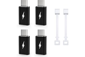 TechMatte 4 Pack Lightning to USB-C Adapter, Charging Compatible with Phone 15/Plus/Pro/Pro Max and More Type C Devices, Support Data Transmission, Not Designed for OTG/Audio/iPad Pencil, Black