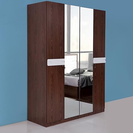 Evok Lukas 4 Door Wardrobe White And Walnut Amazon In Home