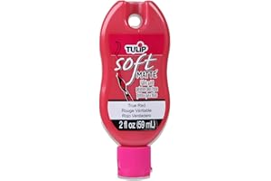 Tulip Soft Fabric Paint, Washable, Stays Soft and Flexible, Permanent Paint, for Light and Dark Fabrics, 2 fl oz, True Red
