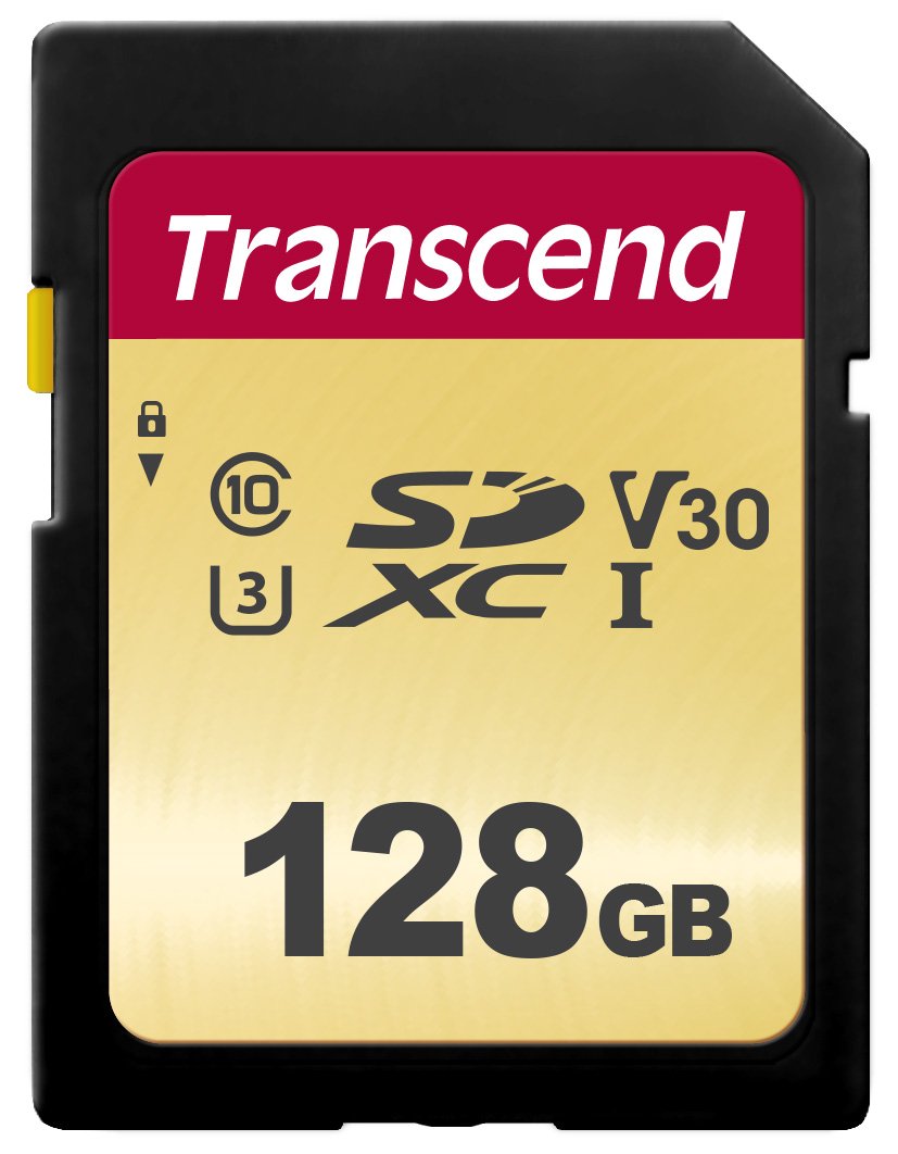 Transcend SDC500S 128GB SDXC Class 10 U3 V30 Memory Card, Speed up to 95/45MB/s for Digital Cameras TS128GSDC500S