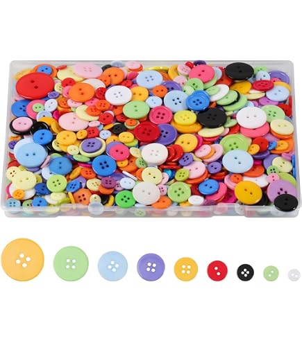 Leekayer 500 Pcs Resin Sewing Buttons - 11.5mm (0.43") 4-Hole Flat Back Green Buttons For DIY Crafts & Clothing - View #11