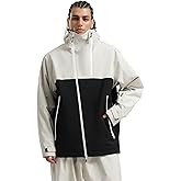 GSOU SNOW Mens Snowboard Jacket Ski Coat Women Waterproof Insulated Baggy Snowboard Coat Winter Hooded Mountain Hiking Warm