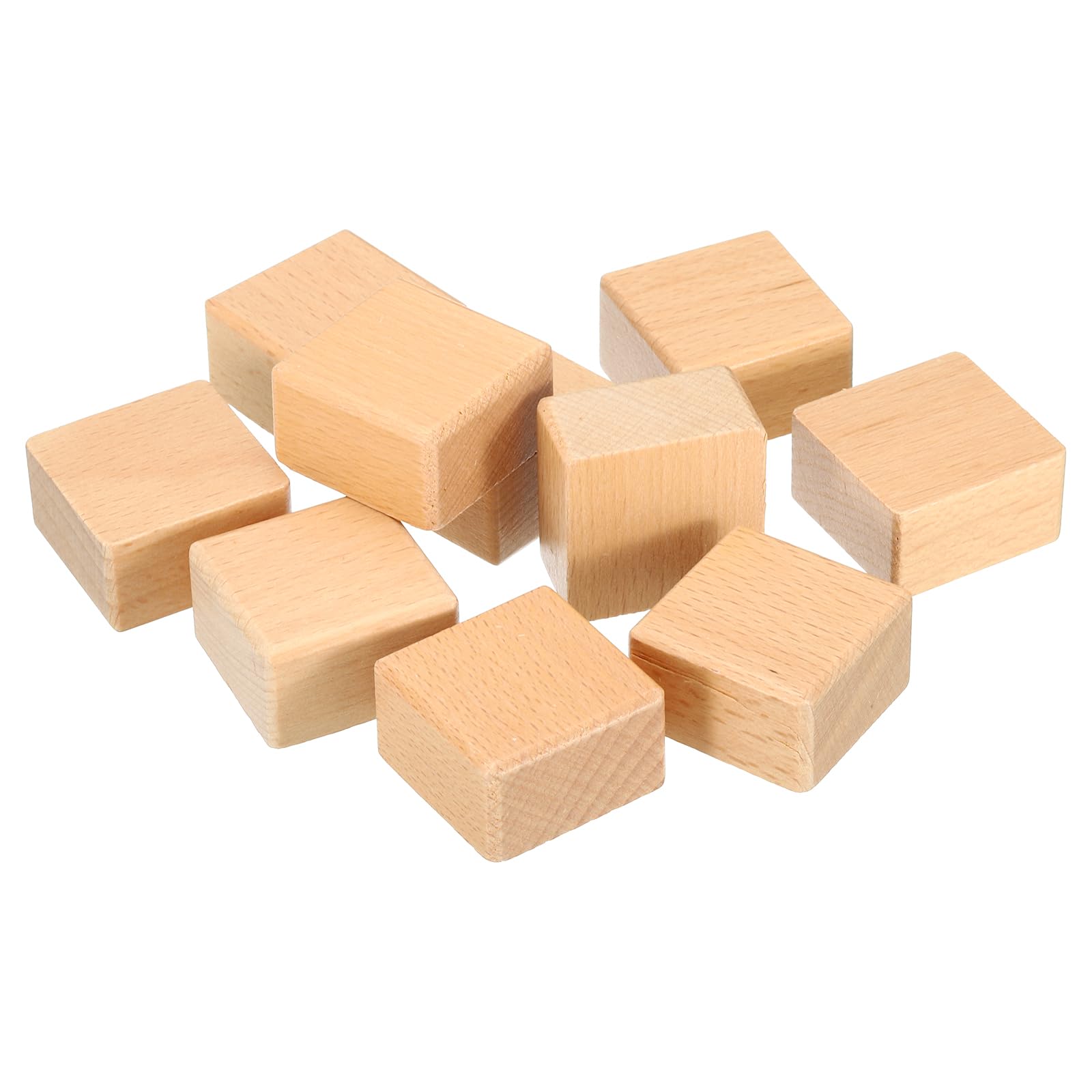 PATIKIL 35x35mm Blank Wood Rubber Stamp Mounts, 10 Pack Wooden Rubber Stamp Handle Hard Wooden Blocks for Stamp Making DIY Crafting Style 1, Brown