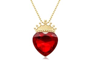 Botrinal Evie Red Heart Necklace Descendants Costume Queen of Hearts Princess Halloween Jewelry for Girls Valentine's Gift