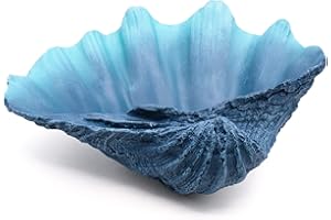 ALIWINER Blue Clam Shell Seashell Bowl Conch Shell Decor Clam Decor Coastal Beach Home Decor Gift for Bedroom Living Room