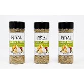 Royal Fine Spice, Garlic Pepper Blend – 3oz | Burger Seasoning, Fish, Pork Chop, Mashed Potatoes | All-Purpose Steak Seasoning, Chicken, Pasta & Veggies | Made in USA - Low Sodium, pack of 3,