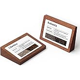 LIANHELILAI 2 Pack Wood Label Holder Stand or Recline for Tabletop Price Tag Business Data Place Card Display Small Sign Holder 3.54x2.17 inch for Store Retail Labeling Place Card