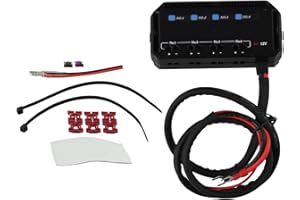 Emiif LED Indicator Car Motorcycle Fuse Junction Box for 12V Electrical Systems, 20A Output, PC Material with Blue/Red Light,