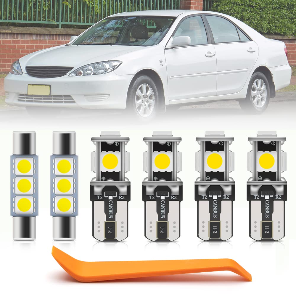 Photo 1 of 11pcs Camry Interior LED Light Bulbs Kit for Toyota Camry 2002 2003 2004 2005 2006 Map Dome Visor Trunk Lights Super Bright 6000K White LED Interior Light Bulbs Package + Install Tool