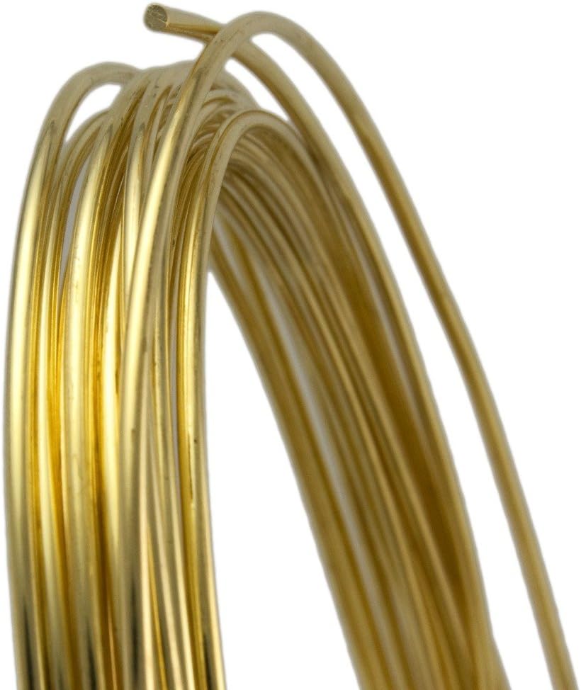 18 Gauge Round Half Hard Yellow Brass Wire - 25FT