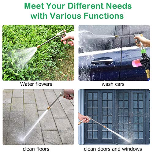 Garden Hose Nozzle Heavy Duty Brass Metal Sprayer Nozzle High Pressure Spray Gun 360° Rotaing Water Adjustmen for Car Washing, Outdoor Gardening, Pets Shower, Patio Cleaning - Thumbnail 6