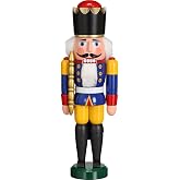Seiffener Volkskunst German nutcracker King blue, height 29 cm / 11 inch, original Erzgebirge by SV 11301/2