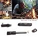 Enjoydeal Fire Starter, Magnesium SPARK Starter Aircraft Aluminum Emergency Survival Kit Camping Tool W Tactical Keychain Black