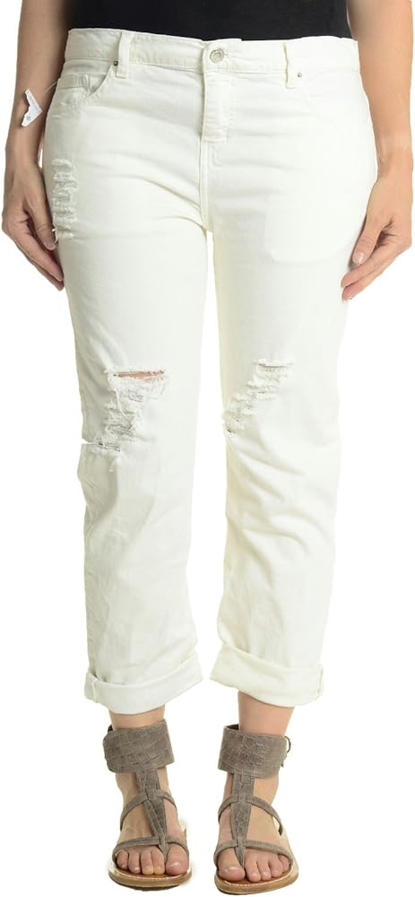 off white distressed jeans