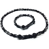 CEBUY 2 Rope Braided Tornado Titanium Sport Baseball Necklace 18" & Bracelet 7"