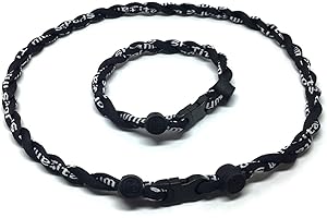 CEBUY 2 Rope Braided Tornado Titanium Sport Baseball Necklace 18" & Bracelet 7"