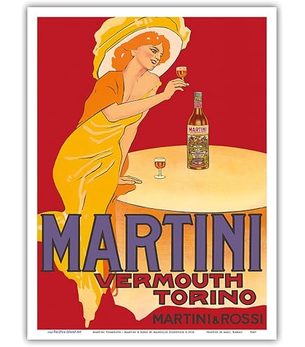 Amazon.com: Marcello Dudovich Vermouth Bianco Martini and Rossi