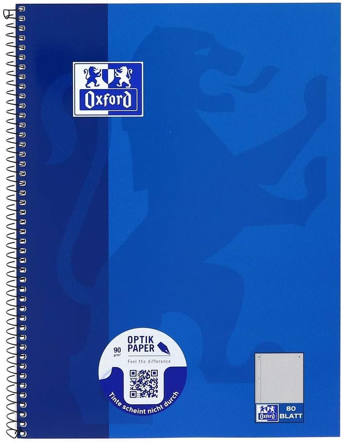 Oxford College Notepad School A4 Squared with Double Margin, 80 Sheets Ruling - Squared with Margin Left Pack of 10 Dark Blue - Image 3