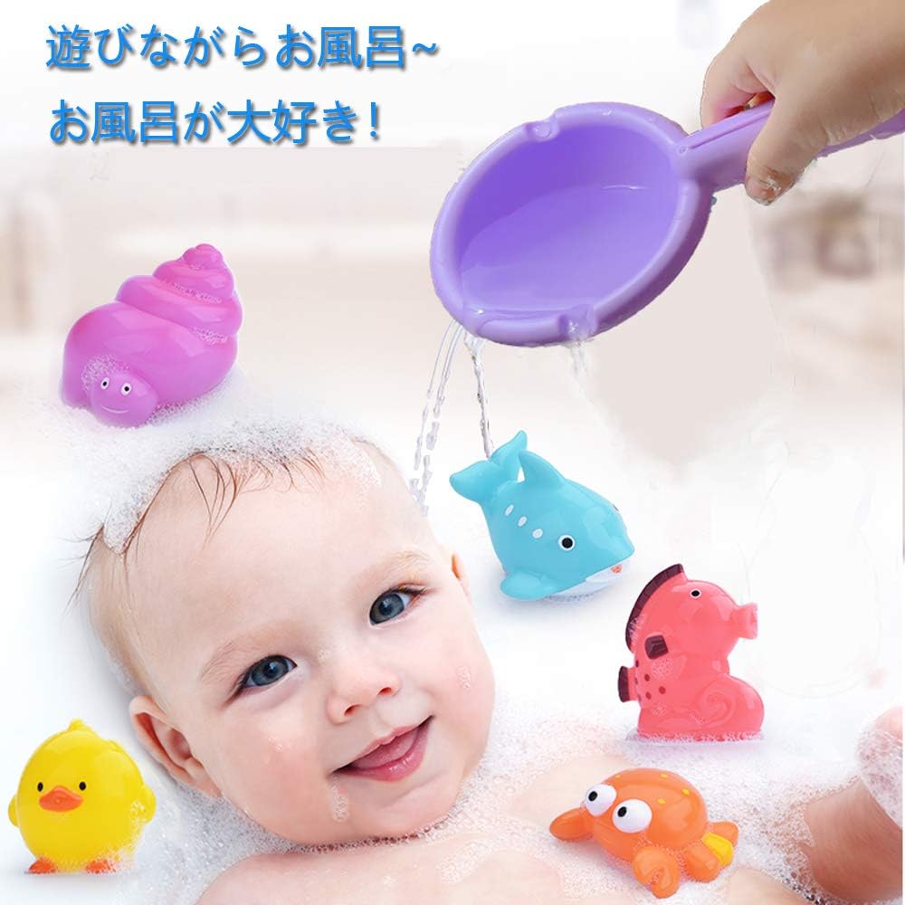 Amazon Co Jp お風呂おもちゃ Welcool シャワー プールトイ 水遊びおもちゃ 11点セット 噴水 音だす 漁網 柔らかい おふろおもちゃ 子供玩具 家電 カメラ