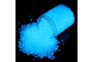 Shiny Stone Glow in The Dark Gravel Stones Rocks, Aquarium Gravel, Glow Rocks Stones,Decorative Rocks for Fish Tank Aquarium Garden Planter Landscape Decoration,280g/10oz (3-5mm, Sky Blue)