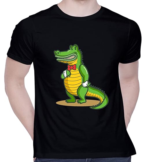 CreativiT Graphic Printed TShirt for Unisex Cartoon Alligator Tshirt