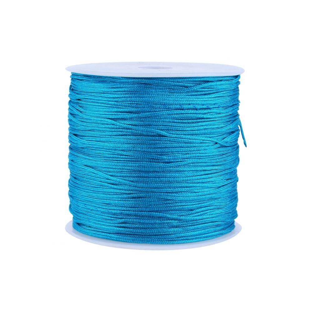 GLOGLOW 20 Colors 100M x 0.8mm Satin Nylon Cord for Chinese Knot Beading Bracelet Necklace Making Blue