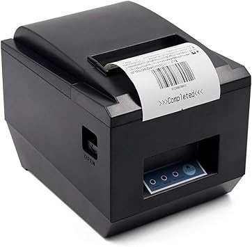 Impresora de 80 mm portátil, impresora de recibos térmica, USB Ethernet de serie / Impresora Puerto LAN POS con colgar cortador automático Soporte de caja registradora pared, Sistema de soporte de: Amazon.es: