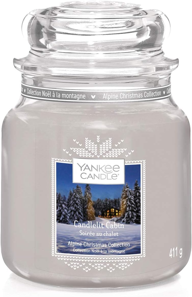 Amazon Com Yankee Candle Classic Medium Jar Wax Candlelit Cabin Kitchen Dining
