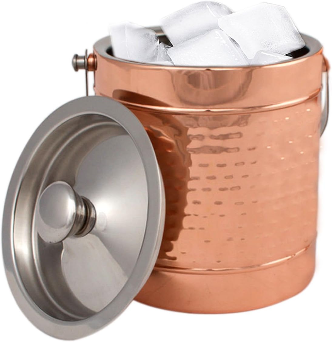 copper ice bucket with lid