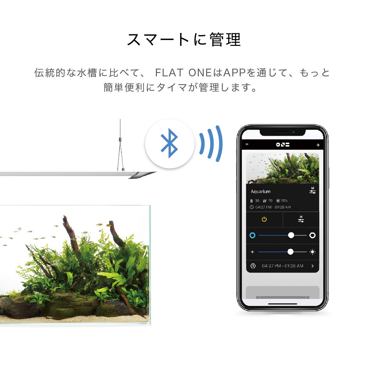 今日の超目玉 ライト照明 6500lm 6500k 200k アプリ制御 超薄型 放熱性良好 ロングライフ 省エネルギー節電 1年保証 海水水槽と水草水槽に使用 Led Oneスマートアクアリウムライト 90cm 吊下げ式電灯 独自設計のcolorfull Flat Onf B07my2gb39 Mm L963