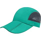 BASSDASH Folding Fishing Baseball Cap UPF 50+ Water Resistant Outdoor Portable Brim Hats for Women Men Hiking Adjustable