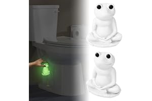 MENNTY Frog Toilet Bolt Covers Glow in the Dark Decorative – PLA Toilet Screw Caps Hide Rusty Bolts, Cute Bathroom Decor Accessories, Set of 2 (White)
