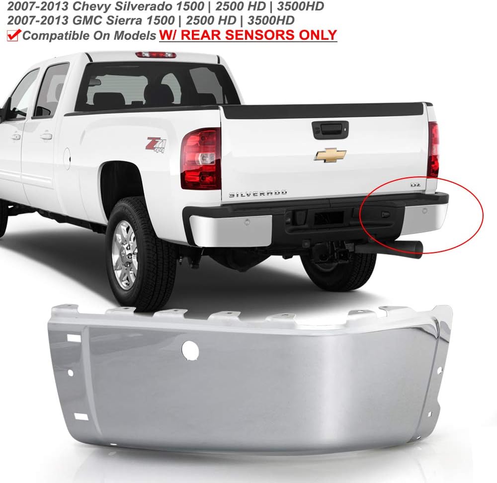 For 20072013 Chevy silverado 1500 GMC Sierre 1500 Chrome Steel Rear