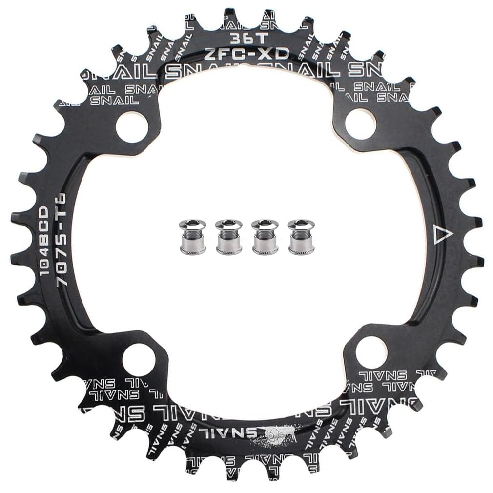 CYSKY 36T Narrow Wide Chainring 104 BCD Bike Single Chainring with 9 10 11 Speed for Road Bike Mountain Bike BMX MTB (36T)