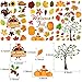 Woochic Autumn Harvest Happy Fall Leaves Stickers Thanksgiving Decorations, Maple Turkey Acorns Decals for Window Clings Gift Party Ornaments Kids School Home Party Supplies, 3 Sheets 67 Pcs
