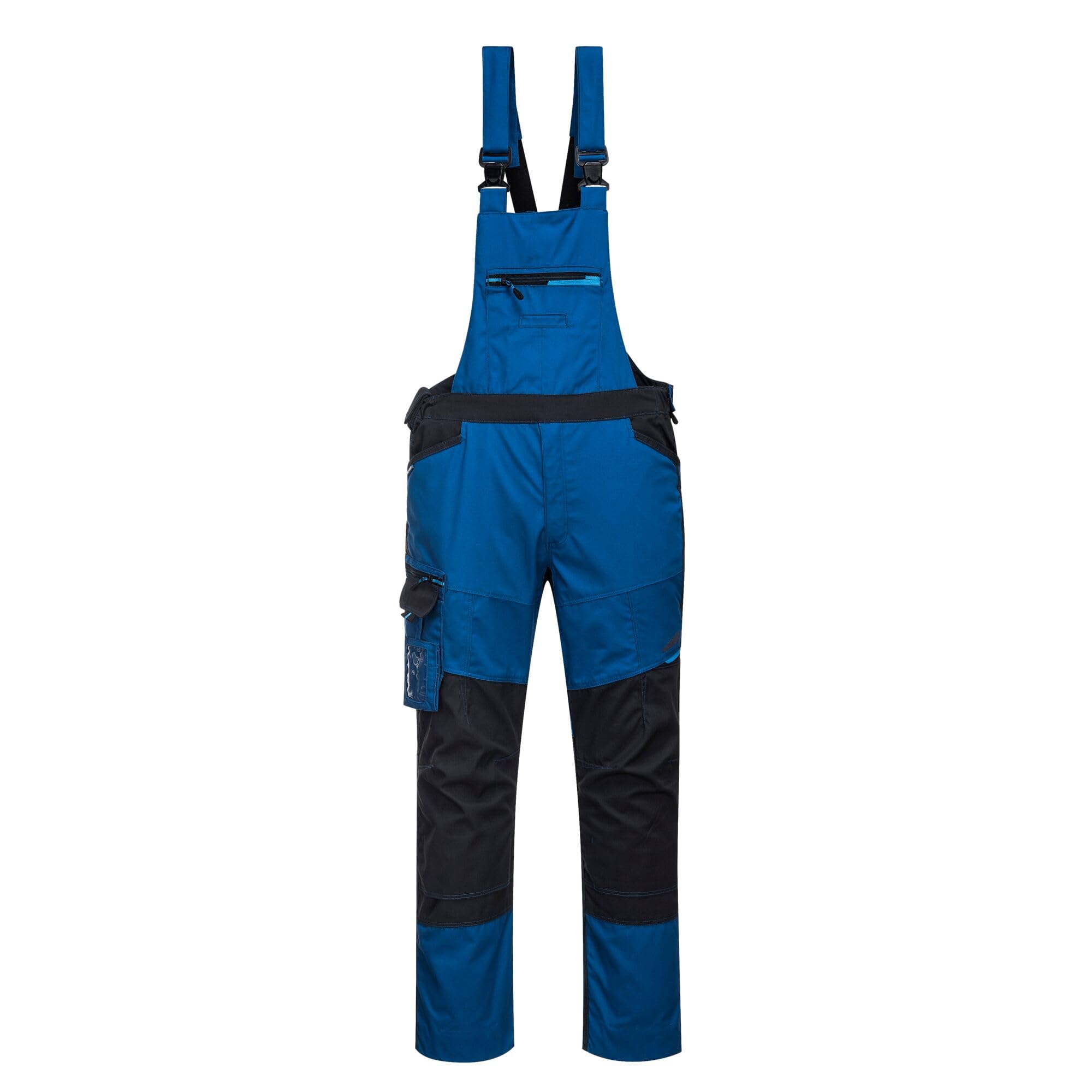 Portwest WX3 Bib and Brace, Size: L, Colour: Persian Blue, T704PBRL