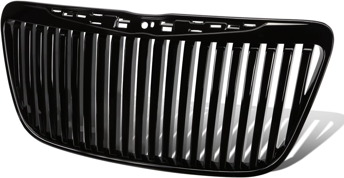 For Chrysler 300/300C ABS Plastic Vertical Style Front Bumper Grille (Black) -2nd Gen