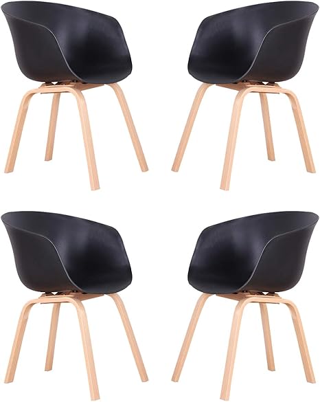 Kitchen Dining Room Chairs With Arms Ergonomic Design Home Office Desk Chairs For Dining Room Living Room Living Furniture Play Chair Set 2 4 6 Black Wooden Legs Amazon De Home Kitchen