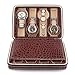 Amzdeal 8 Slots Watch Display Box, Zippered Luxury Leatherette Crocodile Pattern (Dark Red)