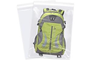 WEPOLY - 18" x 24" (100 Count) Self Seal Clear Poly Bags with Suffocation Warning for Packaging, Shipping, Clothing, Shirts & FBA - Resealable Adhesive