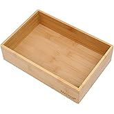 PRATIQUE Bamboo Drawer Organizer - Kitchen Utensil Organizer Silverware Tray Cutlery Holder,Office Desk Supplies and Accessories (8.9x5.9x2.6 inch)