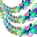 Maxdot 3 Pieces 9 Feet Long Tropical Multicolored Paper Tissue Garland Flower Banner for Luau Hawaiian Party Supplies