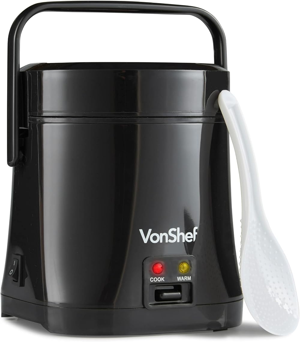 VonShef Small Rice Cooker 0.3L 200W with Keep Warm Nonstick Pot