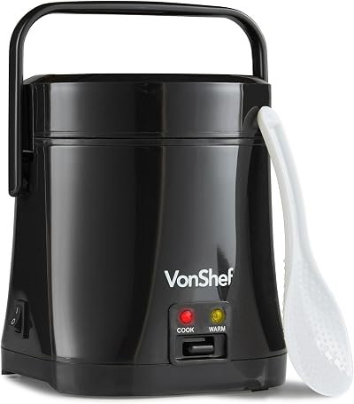 VonShef Small Rice Cooker 0.3L 200W with Keep Warm Nonstick Pot