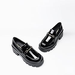 Women Loafers Platform Chunky Heel Slip On Lug Sole