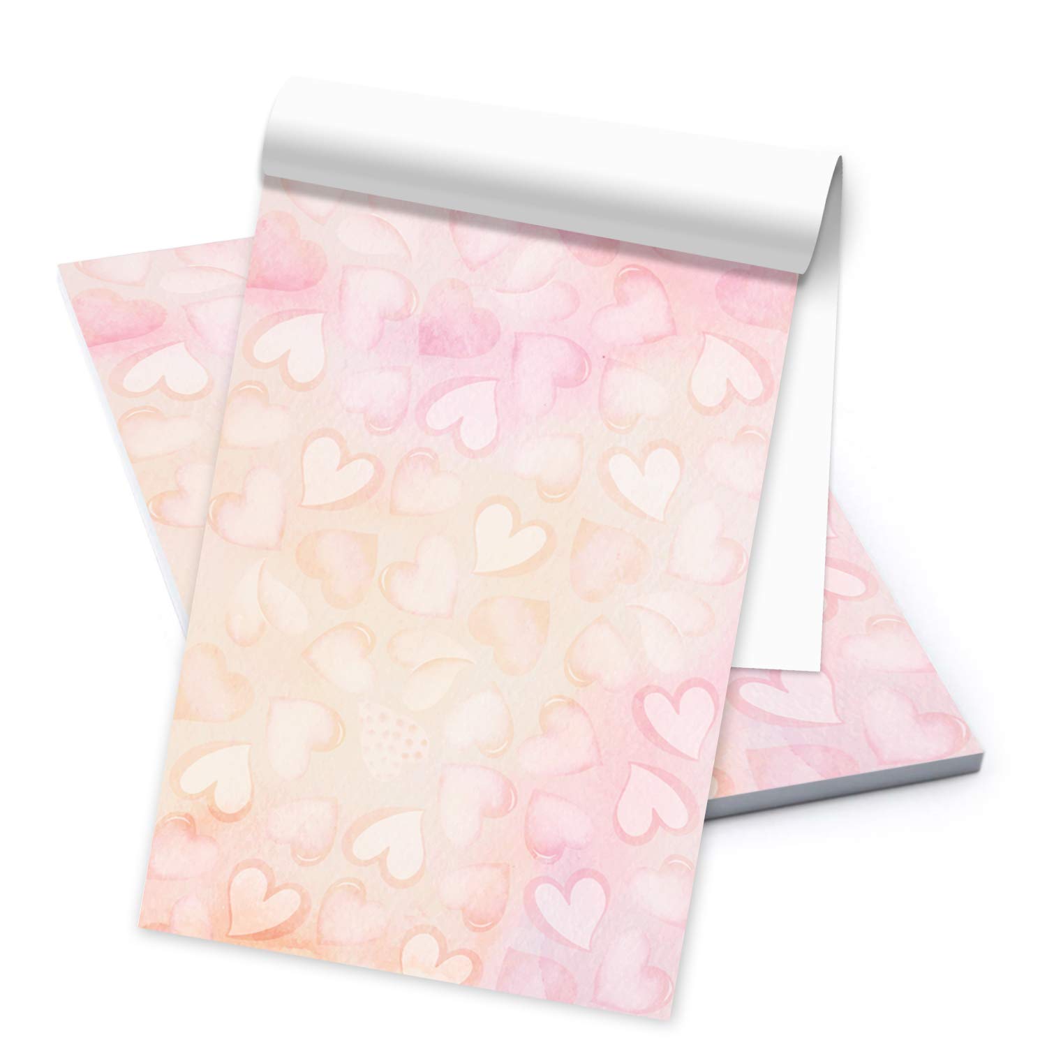 Logbuch-Verlag Pink Hearts Writing Pad DIN A5, 50 Sheets, Paper, Modern Style