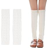 Roontin Leg Warmers – Women’s 80s Ribbed Knitted Long Socks, Retro Dance & Yoga Legwear, Fashion Leg Warmers